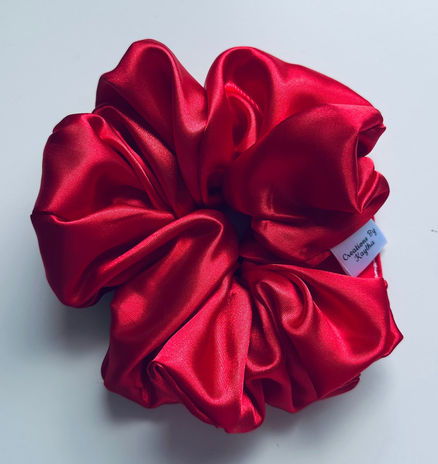Candy Red Satin Scrunchie