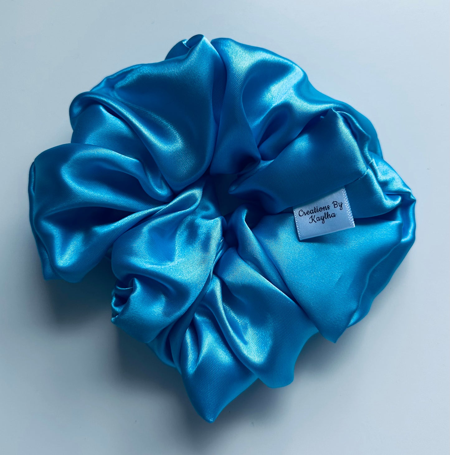 Sky Blue Satin Scrunchie