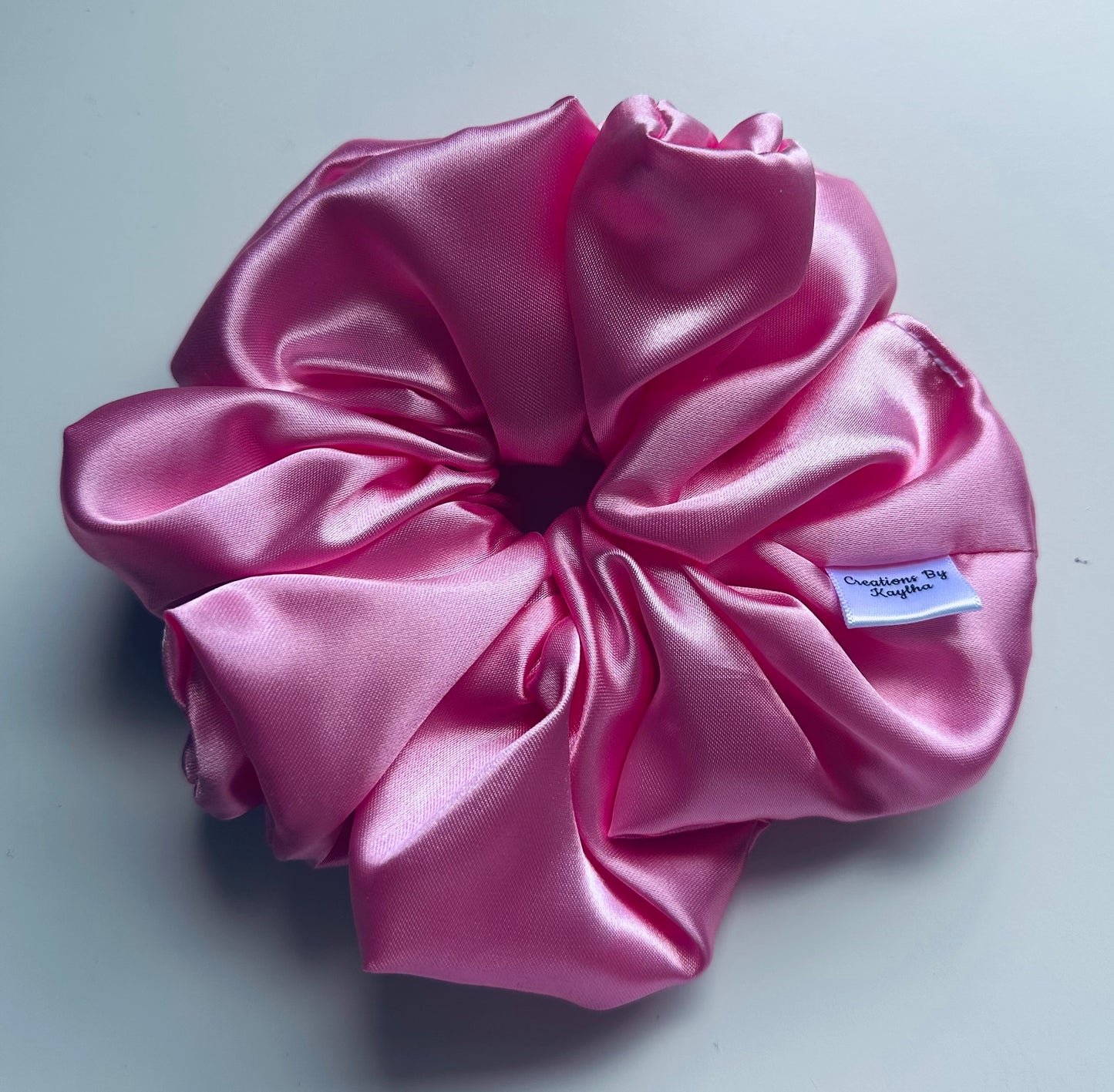 Baby Pink Satin Scrunchie