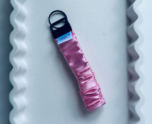 Light Pink Satin Wristlet