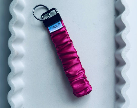 Dark Pink Satin Wristlet